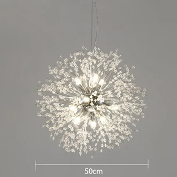 LED Pendant Light Crystal Chandelier 9-Light Chrome Firework Modern Sputnik Chandelier Pendant Light Fixture for living room Dining Room and Bedroom