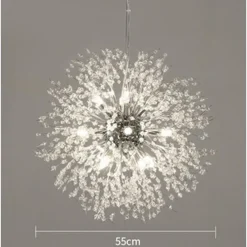 LED Pendant Light Crystal Chandelier 9-Light Chrome Firework Modern Sputnik Chandelier Pendant Light Fixture for living room Dining Room and Bedroom
