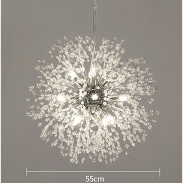 LED Pendant Light Crystal Chandelier 9-Light Chrome Firework Modern Sputnik Chandelier Pendant Light Fixture for living room Dining Room and Bedroom