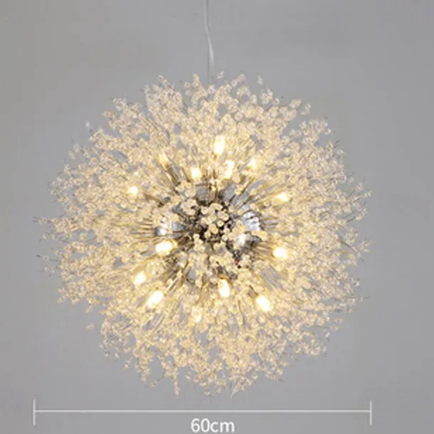 LED Pendant Light Crystal Chandelier 9-Light Chrome Firework Modern Sputnik Chandelier Pendant Light Fixture for living room Dining Room and Bedroom