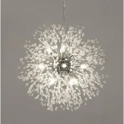 LED Pendant Light Crystal Chandelier 9-Light Chrome Firework Modern Sputnik Chandelier Pendant Light Fixture for living room Dining Room and Bedroom