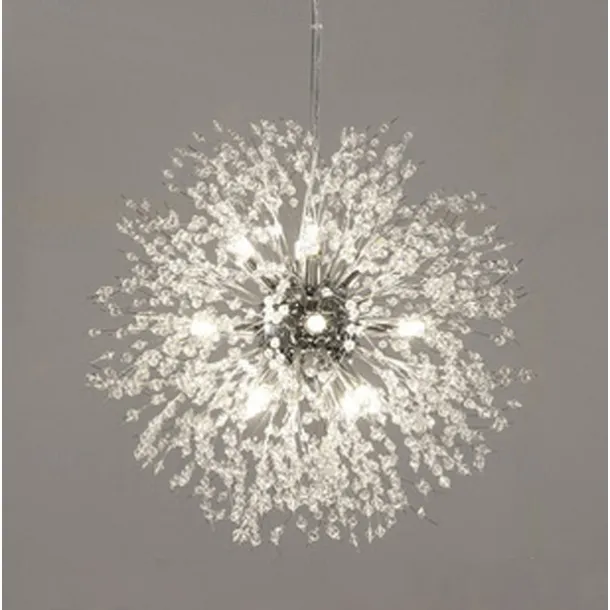 LED Pendant Light Crystal Chandelier 9-Light Chrome Firework Modern Sputnik Chandelier Pendant Light Fixture for living room Dining Room and Bedroom