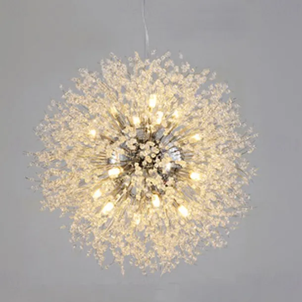 LED Pendant Light Crystal Chandelier 9-Light Chrome Firework Modern Sputnik Chandelier Pendant Light Fixture for living room Dining Room and Bedroom