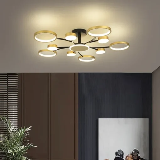 LED Pendant Light Dimmable Sputnik Design Adjustable Geometric Shapes Flush Mount Ceilling Lights 10-Light 39" Hanging Chandeliers for Living Room Dinning Room Kitchen 220-240V