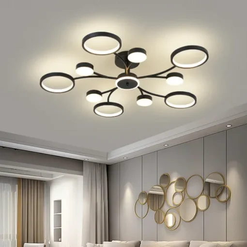 LED Pendant Light Dimmable Sputnik Design Adjustable Geometric Shapes Flush Mount Ceilling Lights 10-Light 39" Hanging Chandeliers for Living Room Dinning Room Kitchen 220-240V