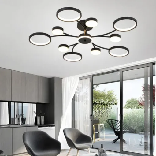 LED Pendant Light Dimmable Sputnik Design Adjustable Geometric Shapes Flush Mount Ceilling Lights 10-Light 39" Hanging Chandeliers for Living Room Dinning Room Kitchen 220-240V