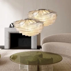 LED Pendant Light Flower Design 40/60/75cm Glass Chandelier Industrial Warm White Bedroom Dining Room 110-240V85-265V