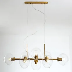 LED Pendant Light Island Light Black Bronze Copper Modern Nordic Dining Room Bedroom Chandelier Minimalist Living Room Magic Bean Glass Molecular Bubble Chandelier 110cm