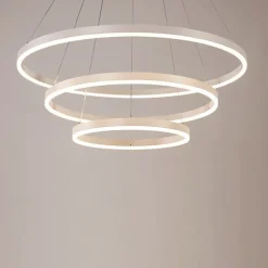 LED Pendant Light 3-Light 80cm/60cm/40cm Ring Circle Design 113W Aluminum Painted Finishes Modern Downlight Smart Wifi Control Dimmable with Remote Control