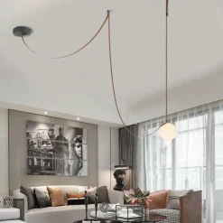 LED Pendant Light 1/3/5/7-Light Cluster Design Glass Globle Hemp Rope Chandelier Light Modern Black Pink Chandeliers Pendant Light Fixture Ceiling Flush Mount Light Fixture 110-240V