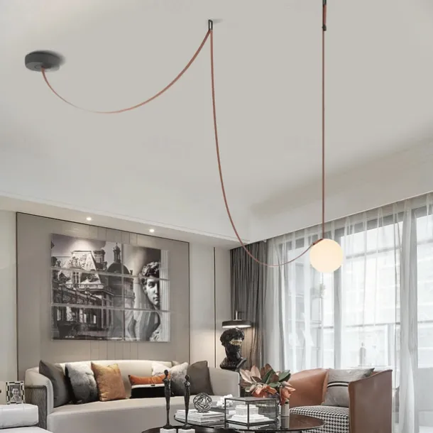 LED Pendant Light 1/3/5/7-Light Cluster Design Glass Globle Hemp Rope Chandelier Light Modern Black Pink Chandeliers Pendant Light Fixture Ceiling Flush Mount Light Fixture 110-240V