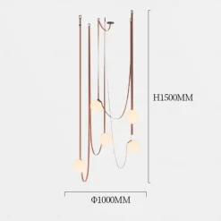 LED Pendant Light 1/3/5/7-Light Cluster Design Glass Globle Hemp Rope Chandelier Light Modern Black Pink Chandeliers Pendant Light Fixture Ceiling Flush Mount Light Fixture 110-240V