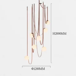 LED Pendant Light 1/3/5/7-Light Cluster Design Glass Globle Hemp Rope Chandelier Light Modern Black Pink Chandeliers Pendant Light Fixture Ceiling Flush Mount Light Fixture 110-240V