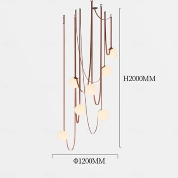 LED Pendant Light 1/3/5/7-Light Cluster Design Glass Globle Hemp Rope Chandelier Light Modern Black Pink Chandeliers Pendant Light Fixture Ceiling Flush Mount Light Fixture 110-240V