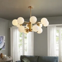 LED Pendant Light 1/3/6/9/12-Light Glass Sputnik Chandelier Light Modern Gold Chandeliers Pendant Light Fixture Vintage Globe Ball Ceiling Flush Mount Light Fixture 110-240V