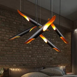 LED Pendant Light 2-Light Unique Metal Modern Farmhouse Cord Adjustable Pendant Lamps Kitchen Island Lighting for Dining Room Bedroom Hallway Over Sink 110-240V