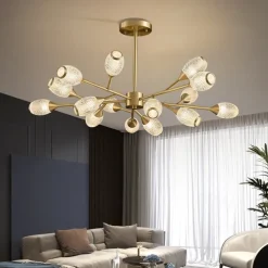 LED Pendant Light Luxury Modern Chandelier 64/84/90/100 cm Sputnik Design Copper Formal Style Sputnik Brass Modern Nordic Style 220-240V 110-120V