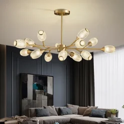 LED Pendant Light Luxury Modern Chandelier 64/84/90/100 cm Sputnik Design Copper Formal Style Sputnik Brass Modern Nordic Style 220-240V 110-120V