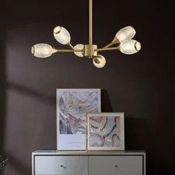 LED Pendant Light Luxury Modern Chandelier 64/84/90/100 cm Sputnik Design Copper Formal Style Sputnik Brass Modern Nordic Style 220-240V 110-120V