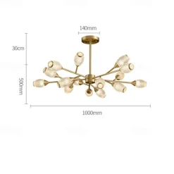 LED Pendant Light Luxury Modern Chandelier 64/84/90/100 cm Sputnik Design Copper Formal Style Sputnik Brass Modern Nordic Style 220-240V 110-120V