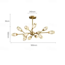 LED Pendant Light Luxury Modern Chandelier 64/84/90/100 cm Sputnik Design Copper Formal Style Sputnik Brass Modern Nordic Style 220-240V 110-120V