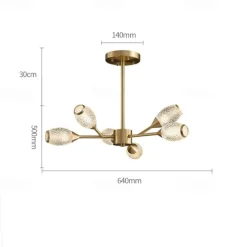 LED Pendant Light Luxury Modern Chandelier 64/84/90/100 cm Sputnik Design Copper Formal Style Sputnik Brass Modern Nordic Style 220-240V 110-120V