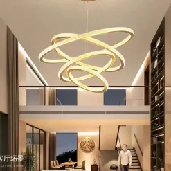 LED Pendant Light Modern 4 Rings Gold 80 cm Modern Nordic Luxury Light Aluminum Electroplated 110-120V 220-240V