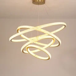 LED Pendant Light Modern 4 Rings Gold 80 cm Modern Nordic Luxury Light Aluminum Electroplated 110-120V 220-240V