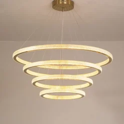 LED Pendant Light Modern 4 Rings Gold 80 cm Modern Nordic Luxury Light Aluminum Electroplated 110-120V 220-240V