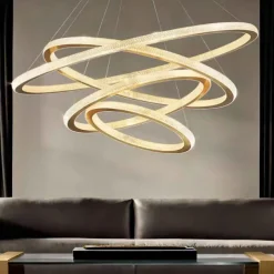 LED Pendant Light Modern 4 Rings Gold 80 cm Modern Nordic Luxury Light Aluminum Electroplated 110-120V 220-240V