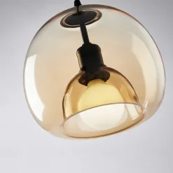 LED Pendant Light Modern Glass Kitchen Island Light 23 cm Vintage Metal Layered Geometrical Gray Painted Country Living Room Bedroom Dining Room Kitchen Lights