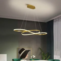 LED Pendant Light Modern Kitchen Island Light Black Gold 100cm Geometric Shapes Flush Mount Lights Aluminum Painted Finishes 110-120V 220-240V ONLY DIMMABLE WITH REMOTE CONTROL