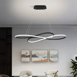 LED Pendant Light Modern Kitchen Island Light Black Gold 100cm Geometric Shapes Flush Mount Lights Aluminum Painted Finishes 110-120V 220-240V ONLY DIMMABLE WITH REMOTE CONTROL