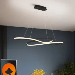 LED Pendant Light Modern Kitchen Island Light Black Gold 100cm Geometric Shapes Flush Mount Lights Aluminum Painted Finishes 110-120V 220-240V ONLY DIMMABLE WITH REMOTE CONTROL