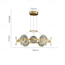 LED Pendant Light Modern Luxury Gold Circle Design Sputnik Design Chandelier Copper Modern Style Sputnik Brass 9 12 15 Heads 220-240V 110-120V