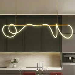 LED Pendant Light Note style Nordic Design Modern Simple American Light Luxury Bar Lighting Creative Net Red Long Living Room Restaurant Lamps