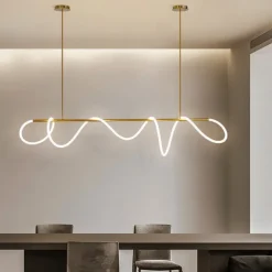 LED Pendant Light Note style Nordic Design Modern Simple American Light Luxury Bar Lighting Creative Net Red Long Living Room Restaurant Lamps