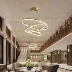 LED Pendant Light Ring Circle Design 3 Rings 40/60/80cm Adjustable Acrylic Modern Chandeliers 3000K Modern Contemporary Style Kitchen Dining Home Bar Light 110-240V Warm White