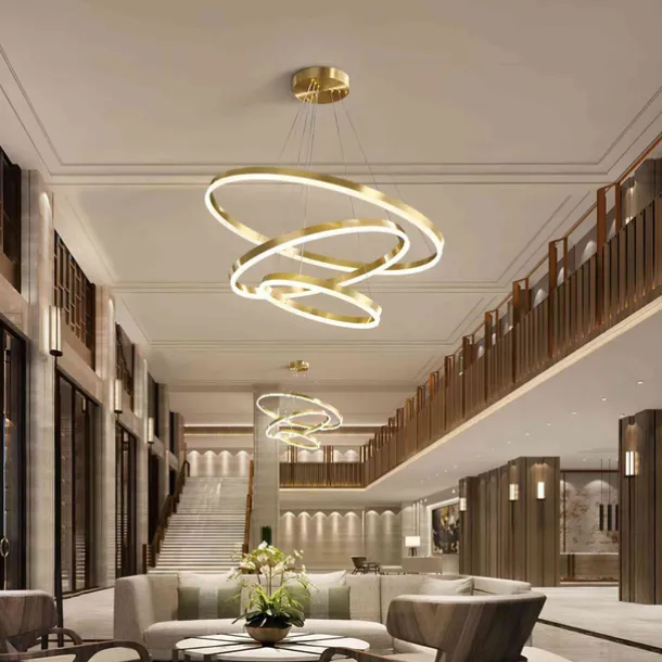 LED Pendant Light Ring Circle Design 3 Rings 40/60/80cm Adjustable Acrylic Modern Chandeliers 3000K Modern Contemporary Style Kitchen Dining Home Bar Light 110-240V Warm White