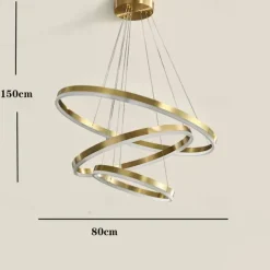 LED Pendant Light Ring Circle Design 3 Rings 40/60/80cm Adjustable Acrylic Modern Chandeliers 3000K Modern Contemporary Style Kitchen Dining Home Bar Light 110-240V Warm White