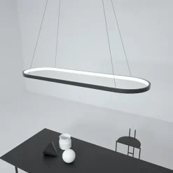 LED Pendant Light 40W Rectangle Aluminum Black Painted Finishes Modern Lamp for Dinning Room Resturant Coffee Bar