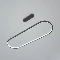 LED Pendant Light 40W Rectangle Aluminum Black Painted Finishes Modern Lamp for Dinning Room Resturant Coffee Bar