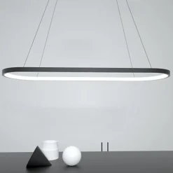 LED Pendant Light 40W Rectangle Aluminum Black Painted Finishes Modern Lamp for Dinning Room Resturant Coffee Bar