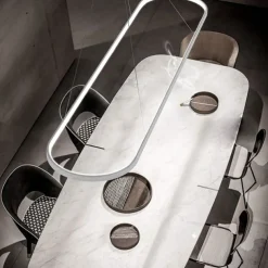 LED Pendant Light 40W Rectangle Aluminum Black Painted Finishes Modern Lamp for Dinning Room Resturant Coffee Bar