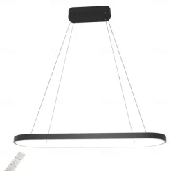 LED Pendant Light 40W Rectangle Aluminum Black Painted Finishes Modern Lamp for Dinning Room Resturant Coffee Bar
