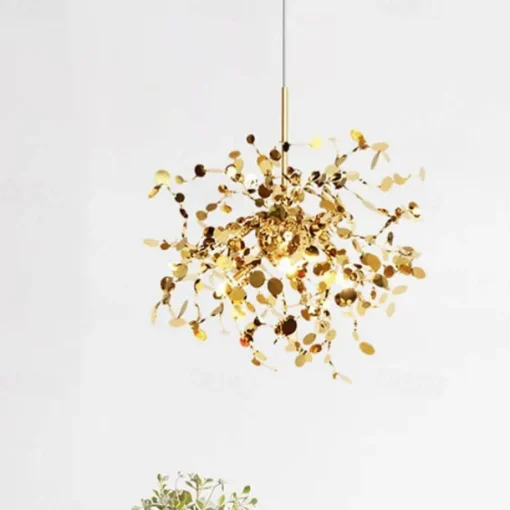 LED Pendant Light Warm White 40cm 1-Light Modern Simple G9 Stainless Steel Dandelion Living Room Bedroom Bedside Chandelier Bar Restaurant Porch Corridor Lamp Aisle Stairs Ceiling Light Tianha Bench 110-240V