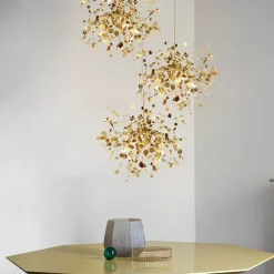 LED Pendant Light Warm White 40cm 1-Light Modern Simple G9 Stainless Steel Dandelion Living Room Bedroom Bedside Chandelier Bar Restaurant Porch Corridor Lamp Aisle Stairs Ceiling Light Tianha Bench 110-240V