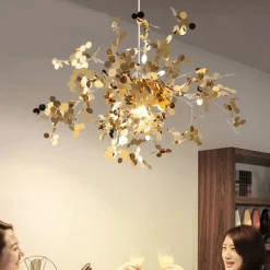 LED Pendant Light Warm White 40cm 1-Light Modern Simple G9 Stainless Steel Dandelion Living Room Bedroom Bedside Chandelier Bar Restaurant Porch Corridor Lamp Aisle Stairs Ceiling Light Tianha Bench 110-240V