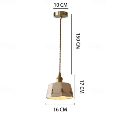 LED Pendant Light Warm White 10/50cm 1/3-Light Industrial Style Ceramic Hanging Lamp Lampshade E27 Screw Ceiling Lighting Fixtures Bedroom Dining Room Corridor Decoration 85-265V