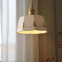 LED Pendant Light Warm White 10/50cm 1/3-Light Industrial Style Ceramic Hanging Lamp Lampshade E27 Screw Ceiling Lighting Fixtures Bedroom Dining Room Corridor Decoration 85-265V